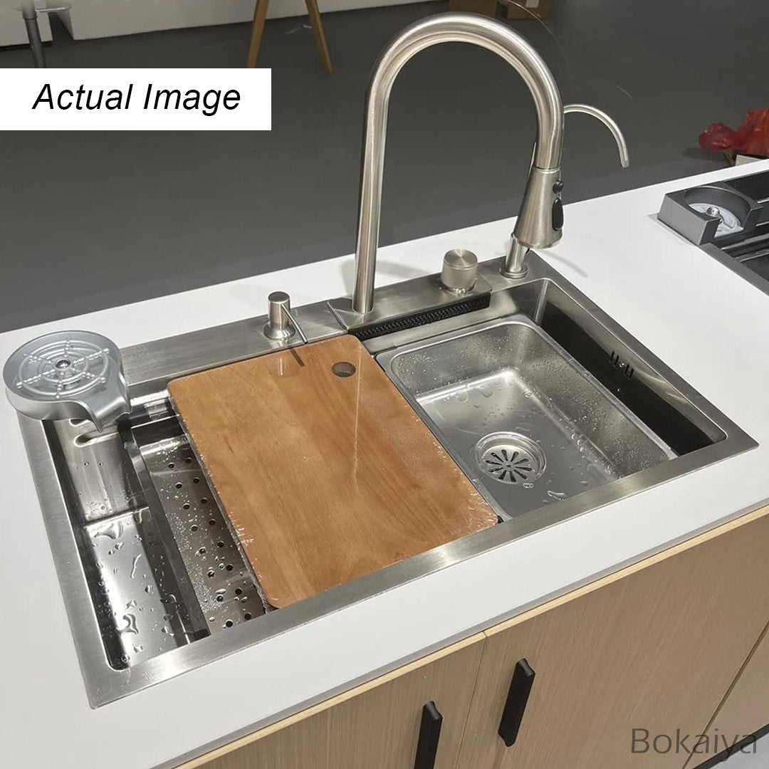 Herrlich Homes Silver 30"x18" Multifunctional Kitchen Sink & Free Stainless Steel Counter Top