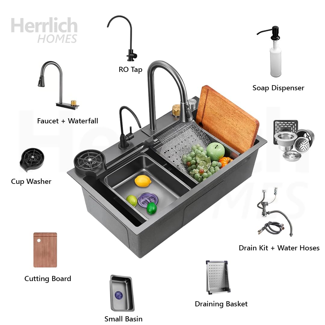 Herrlich Homes 30"x18" Multifunctional Kitchen Sink & Free Stainless Steel Counter Top