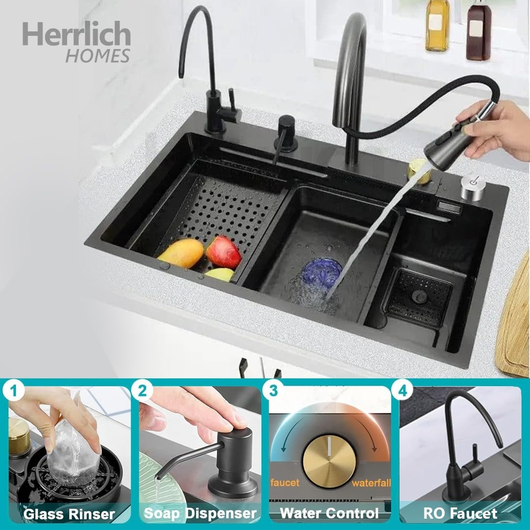 Herrlich Homes 30"x18" Multifunctional Kitchen Sink & Free Stainless Steel Counter Top