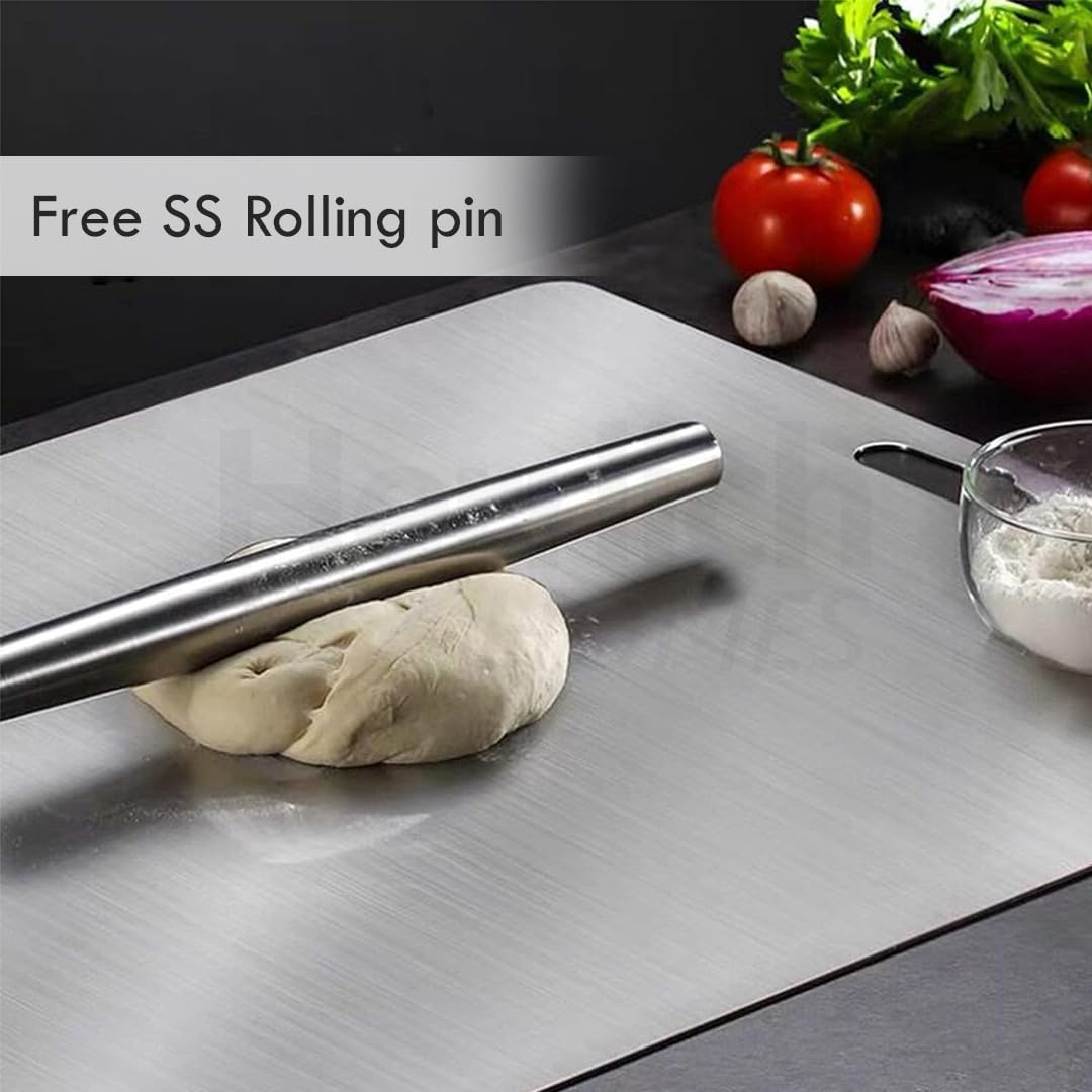 Xtra Large 304 Stainless Stainless Steel Countertop - 60x47cm - Free Rolling Pin